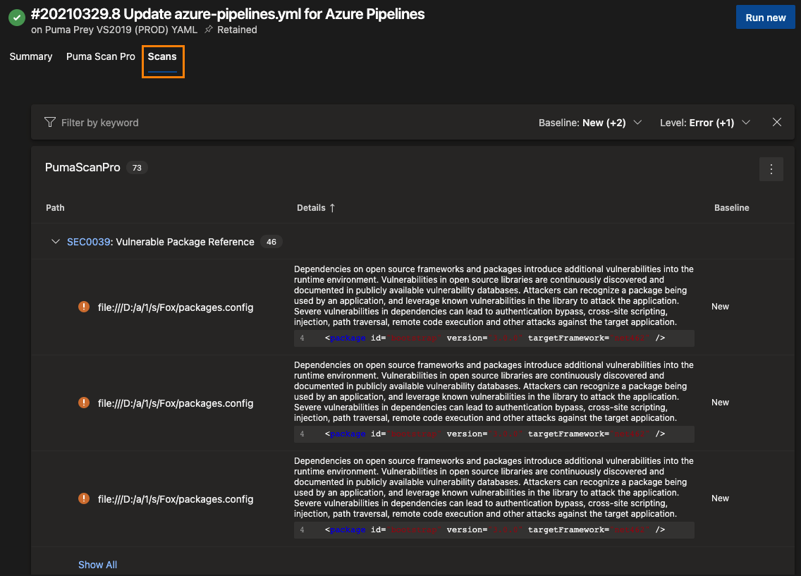 Publish build artifacts YAML Definition